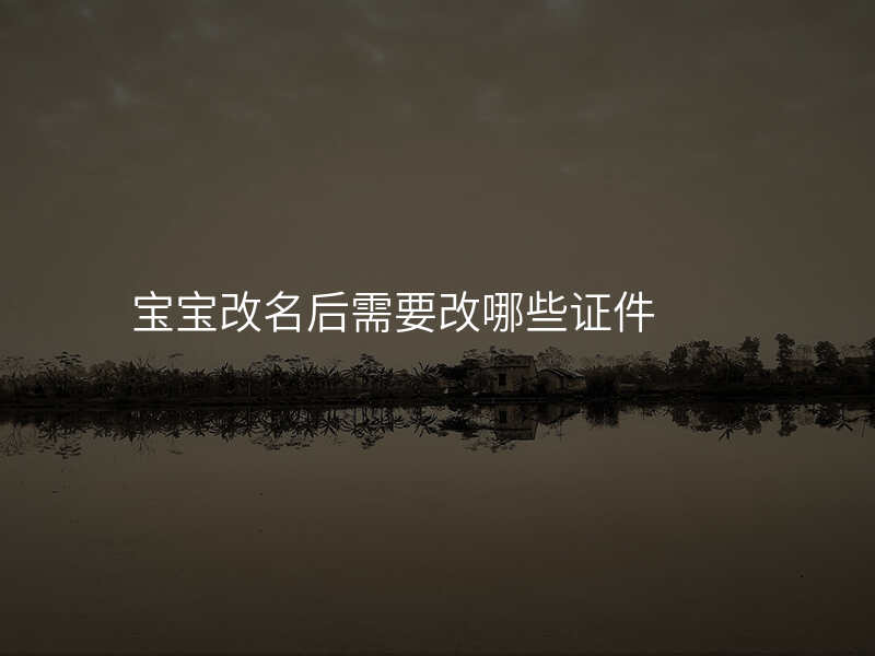 宝宝改名后需要改哪些证件