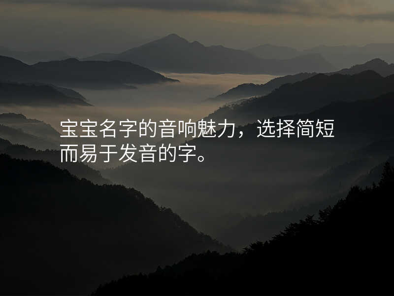 宝宝名字的音响魅力,选择简短而易于发音的字。