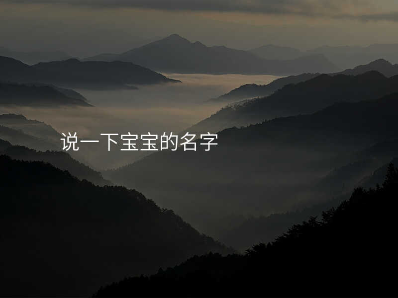 说一下宝宝的名字