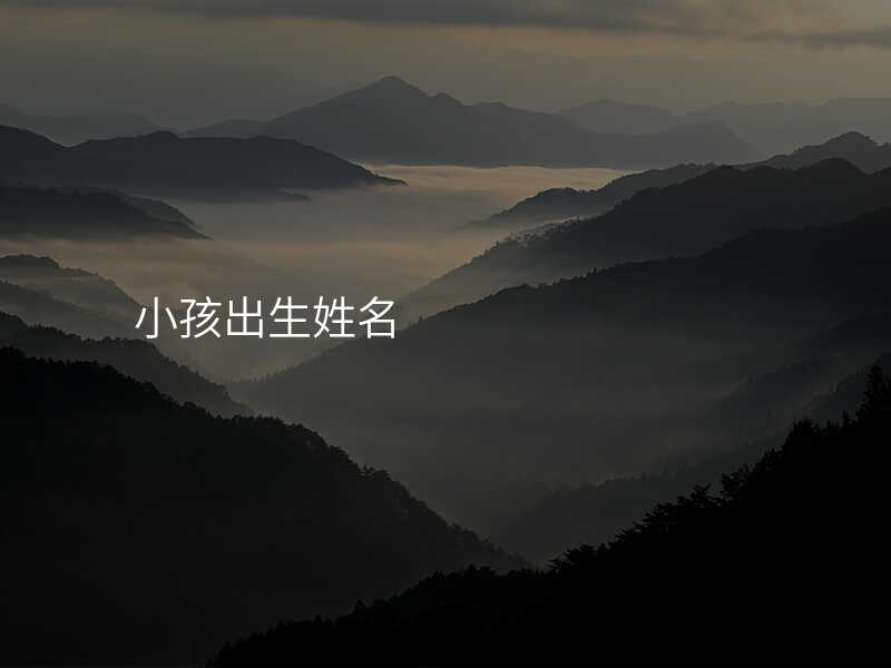 小孩出生姓名