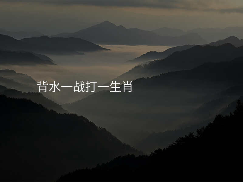 背水一战打一生肖