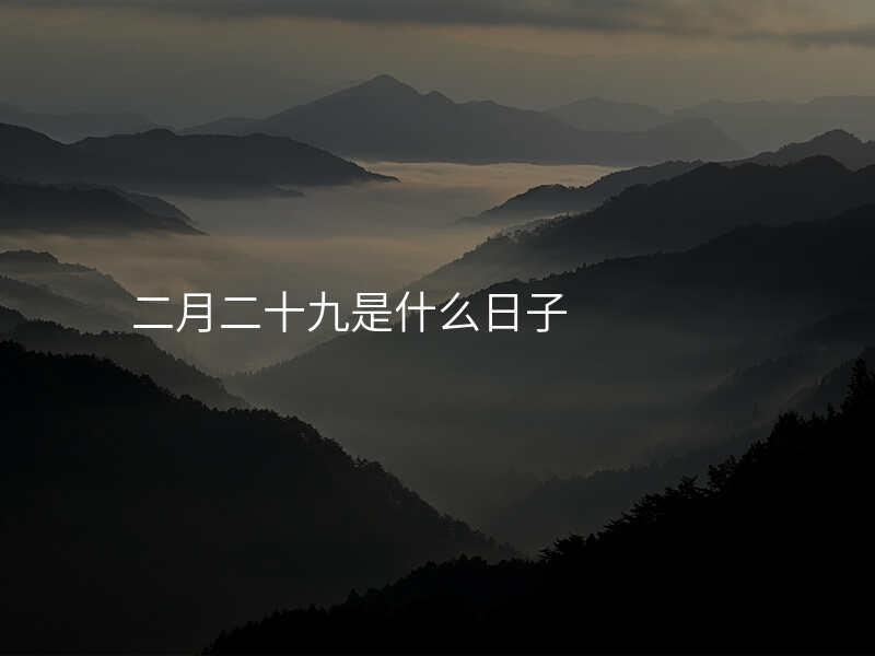 二月二十九是什么日子