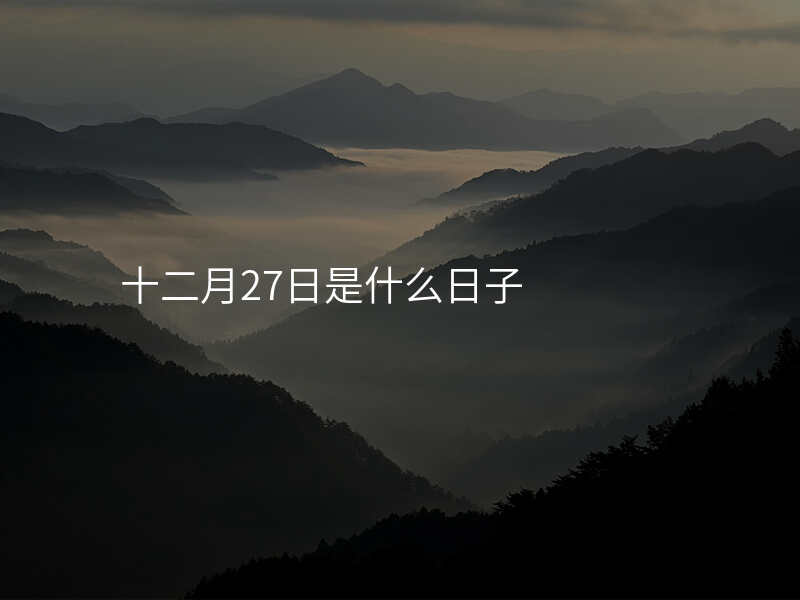 十二月27日是什么日子