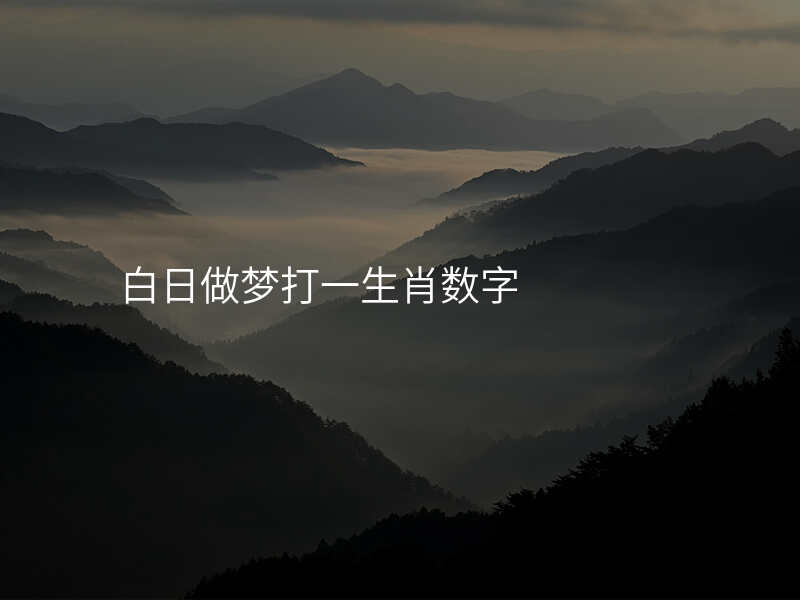 白日做梦打一生肖数字