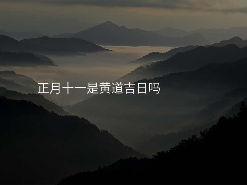 正月十一是黄道吉日吗