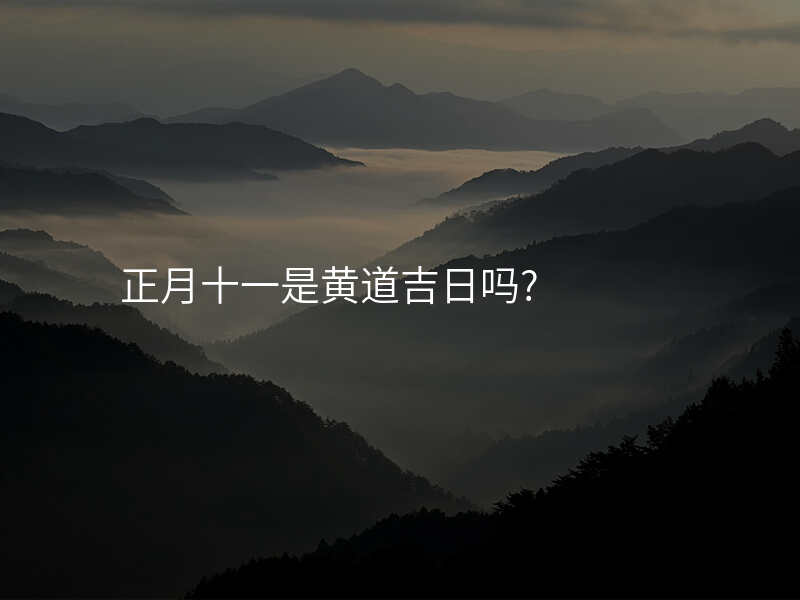 正月十一是黄道吉日吗?