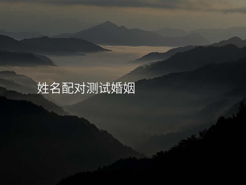 姓名配对测试婚姻