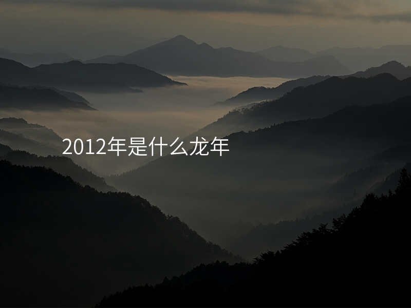 2012年是什么龙年