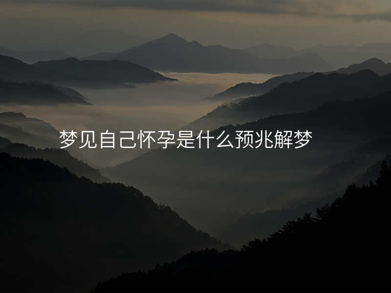 梦见自己怀孕是什么预兆解梦