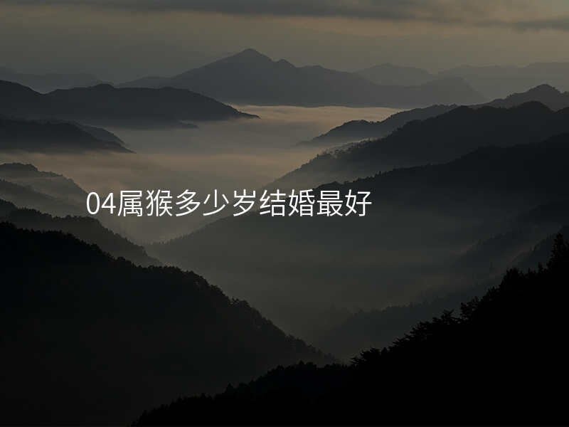 04属猴多少岁结婚最好