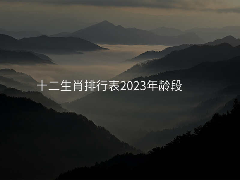 十二生肖排行表2023年龄段