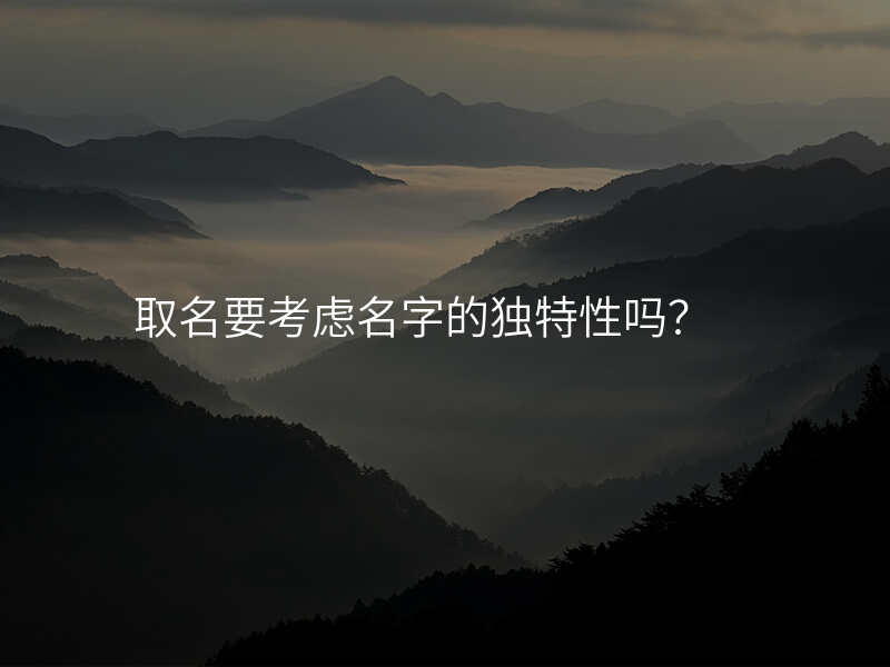 取名要考虑名字的独特性吗?