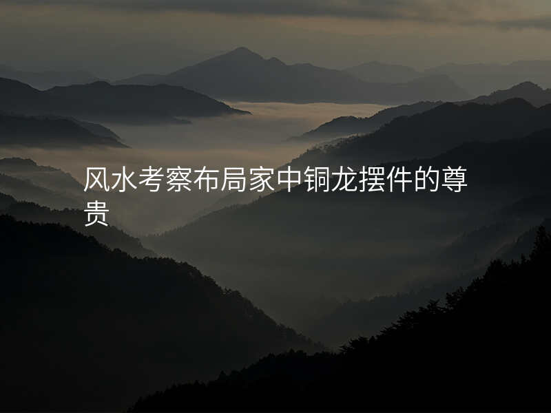 风水考察布局家中铜龙摆件的尊贵