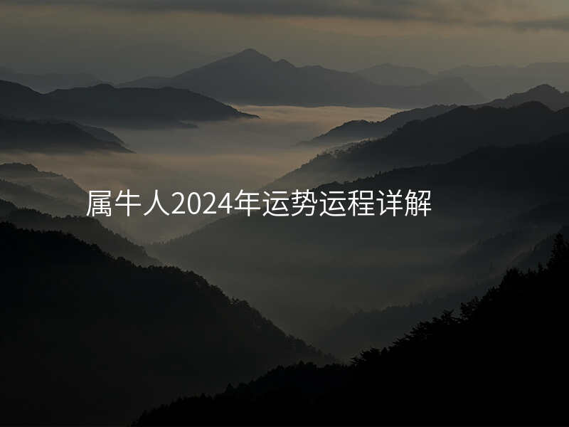 属牛人2024年运势运程详解