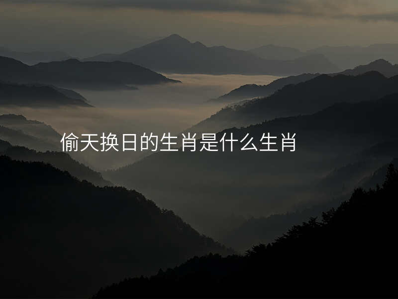 偷天换日的生肖是什么生肖
