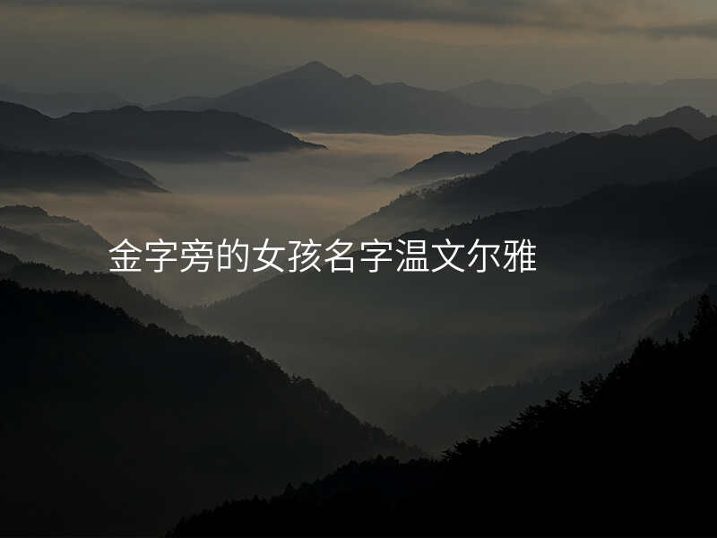 金字旁的女孩名字温文尔雅