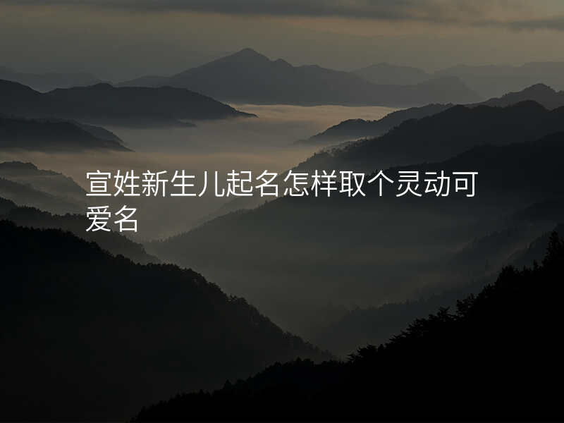 宣姓新生儿起名怎样取个灵动可爱名