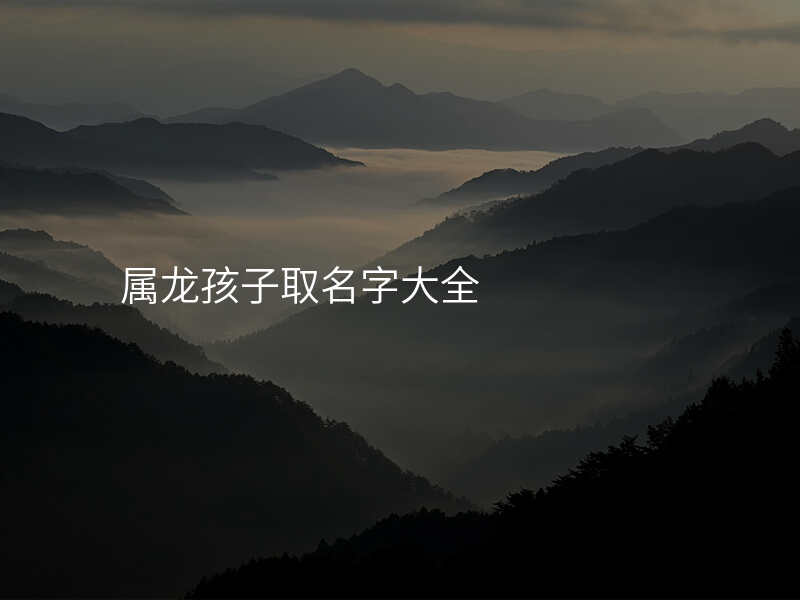 属龙孩子取名字大全