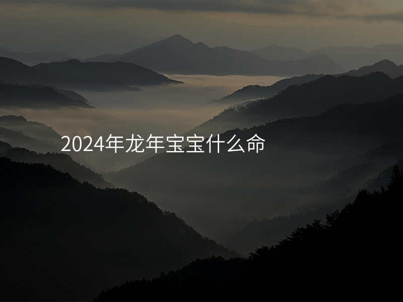 2024年龙年宝宝什么命