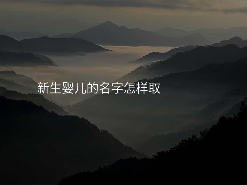 新生婴儿的名字怎样取