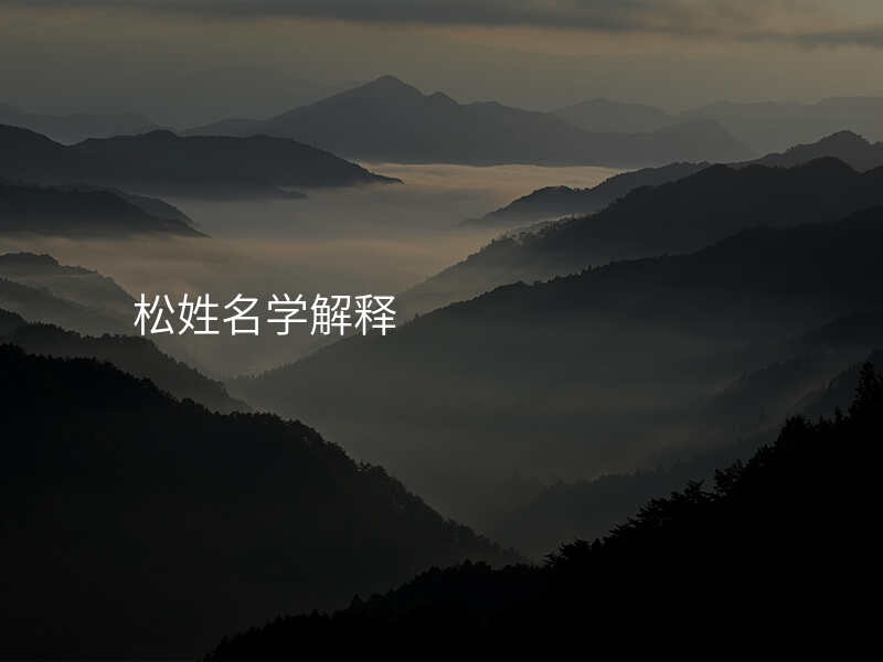 松姓名学解释