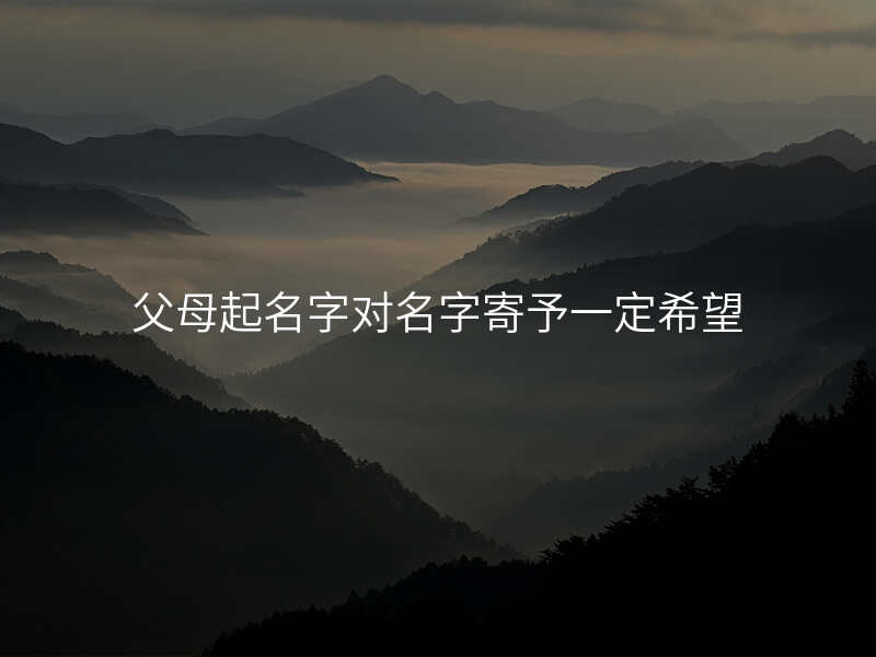 父母起名字对名字寄予一定希望