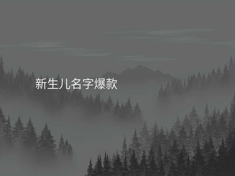 新生儿名字爆款