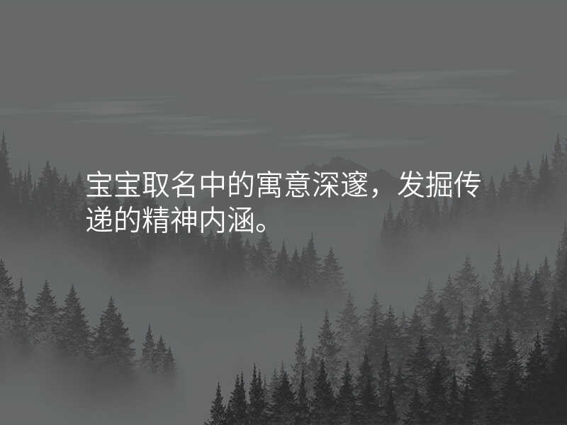 宝宝取名中的寓意深邃,发掘传递的精神内涵。