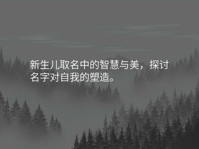 新生儿取名中的智慧与美,探讨名字对自我的塑造。