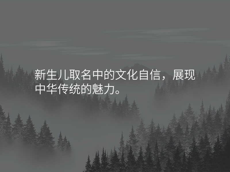 新生儿取名中的文化自信,展现中华传统的魅力。