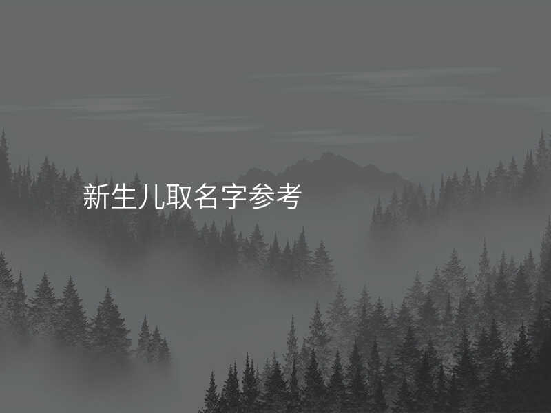 新生儿取名字参考
