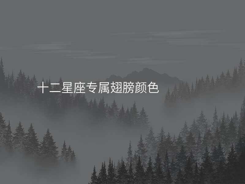 十二星座专属翅膀颜色