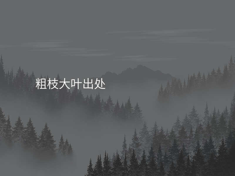 粗枝大叶出处