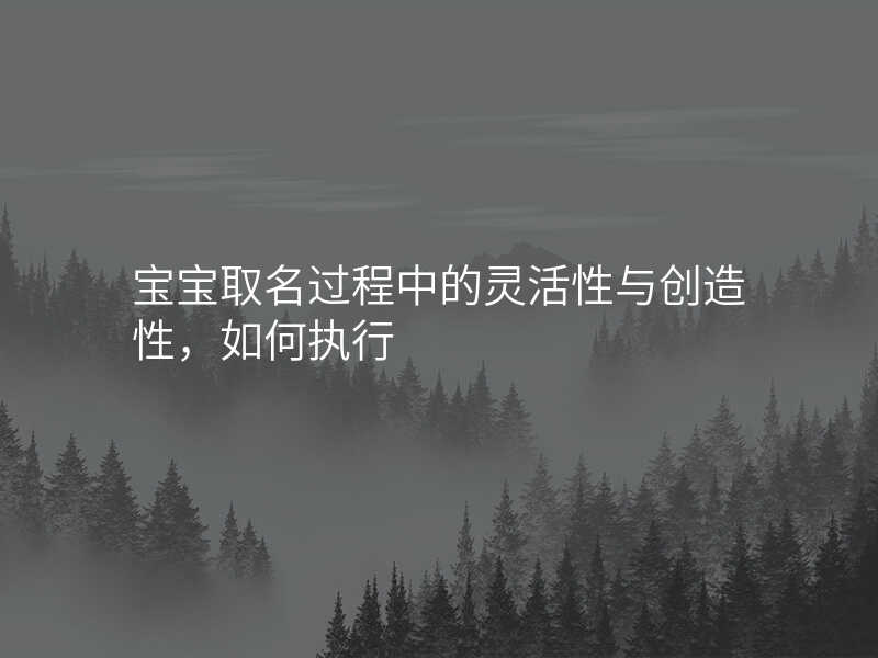 宝宝取名过程中的灵活性与创造性,如何执行