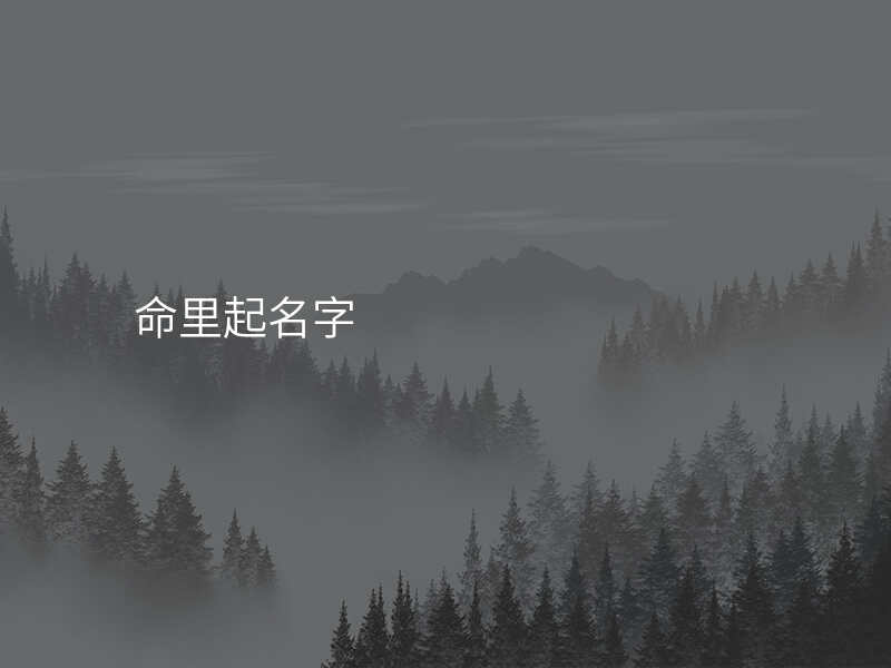 命里起名字
