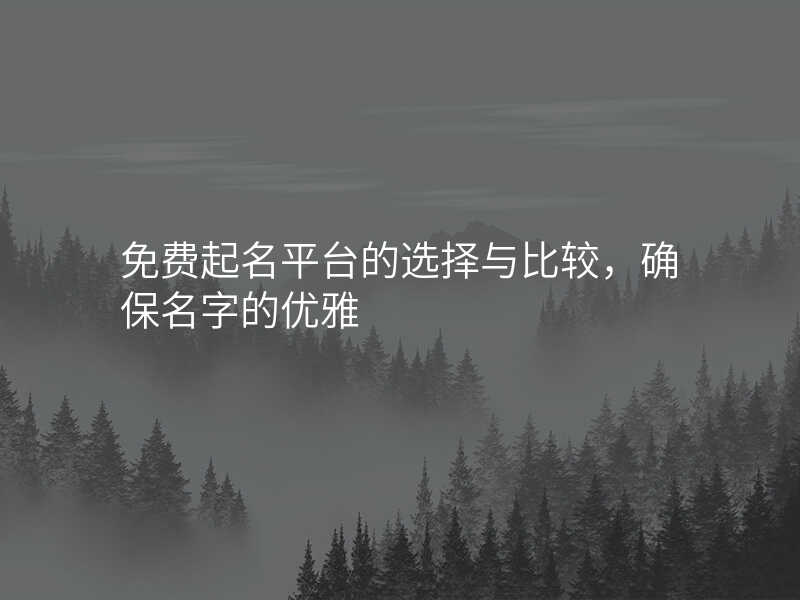 免费起名平台的选择与比较,确保名字的优雅