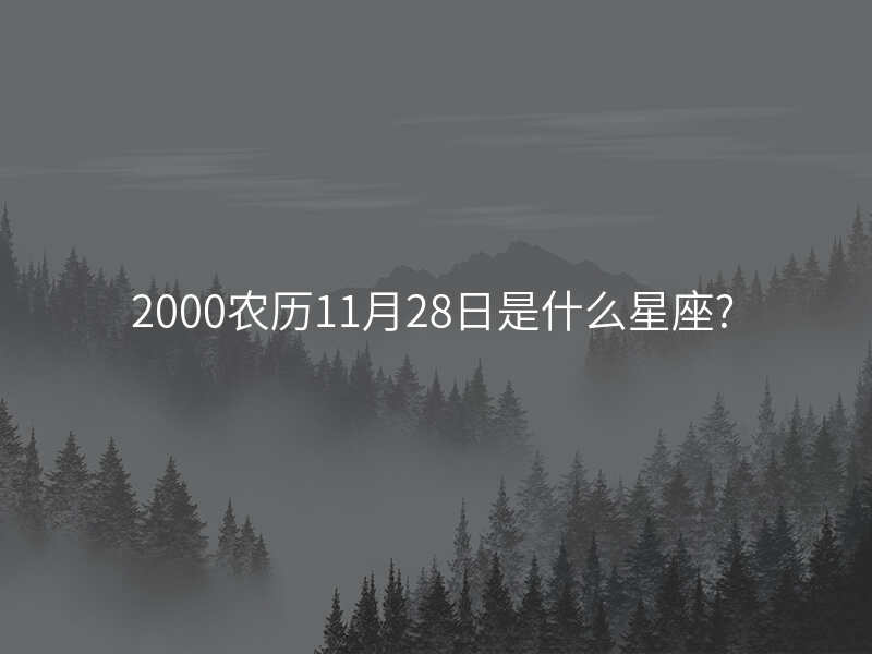 2000农历11月28日是什么星座?