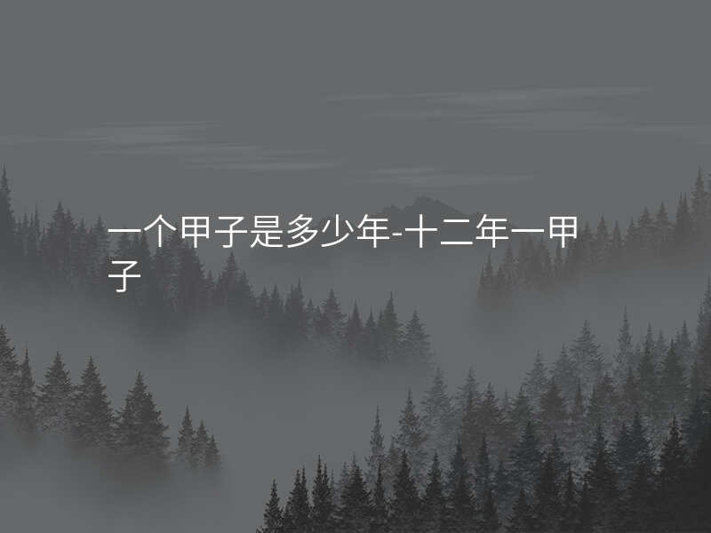 一个甲子是多少年-十二年一甲子