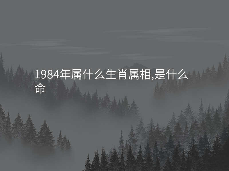 1984年属什么生肖属相,是什么命