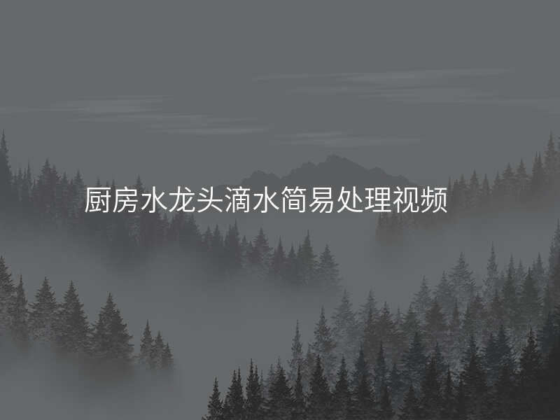 厨房水龙头滴水简易处理视频