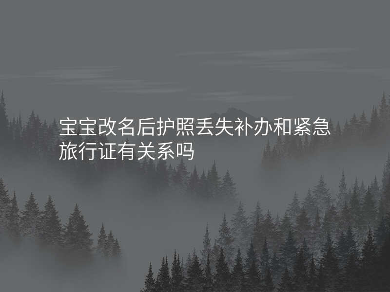 宝宝改名后护照丢失补办和紧急旅行证有关系吗