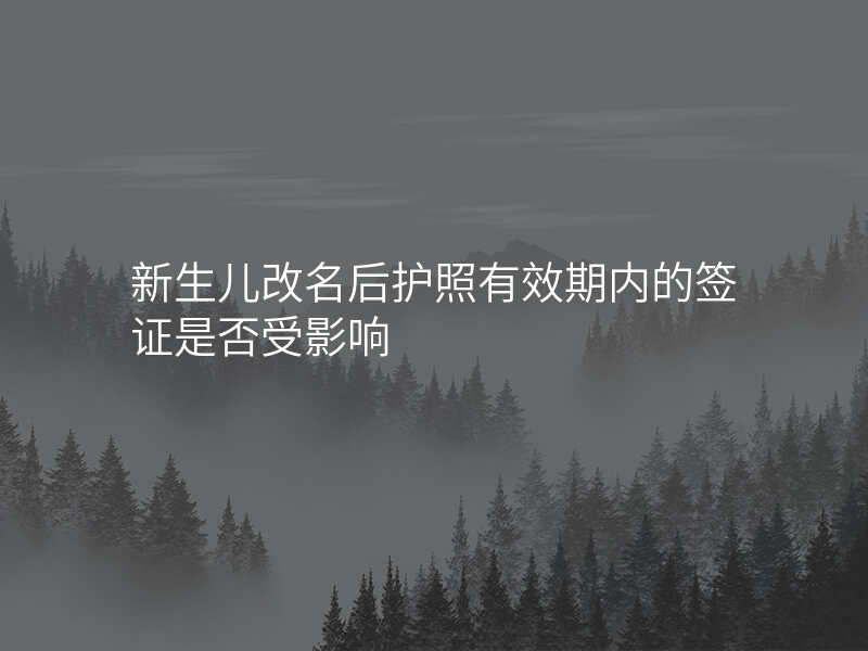 新生儿改名后护照有效期内的签证是否受影响