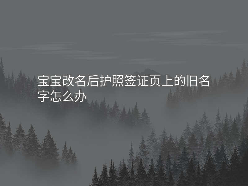 宝宝改名后护照签证页上的旧名字怎么办