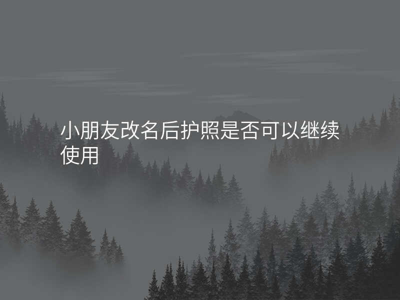 小朋友改名后护照是否可以继续使用