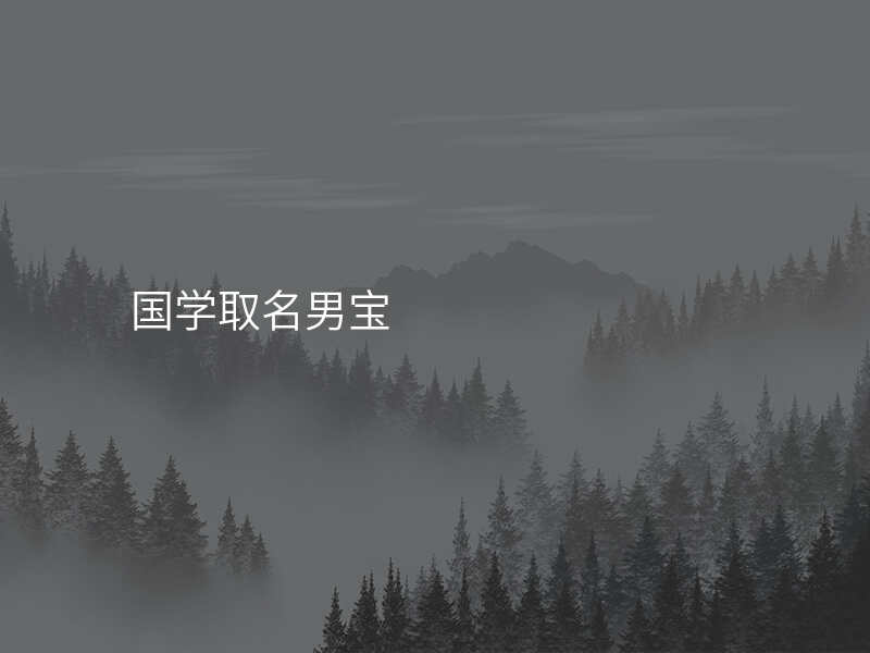 国学取名男宝