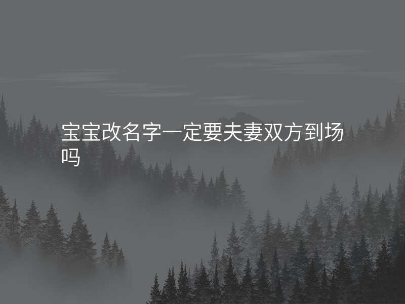 宝宝改名字一定要夫妻双方到场吗