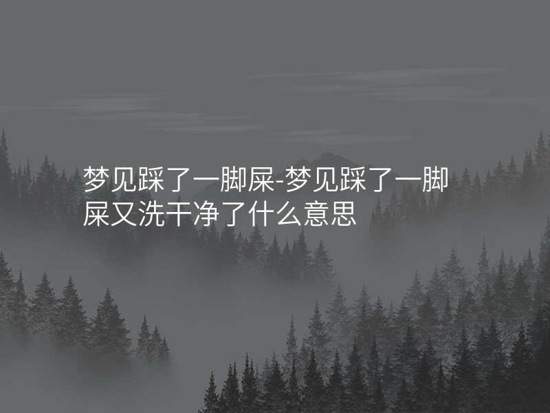 梦见踩了一脚屎-梦见踩了一脚屎又洗干净了什么意思