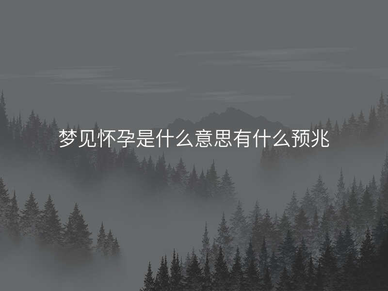 梦见怀孕是什么意思有什么预兆