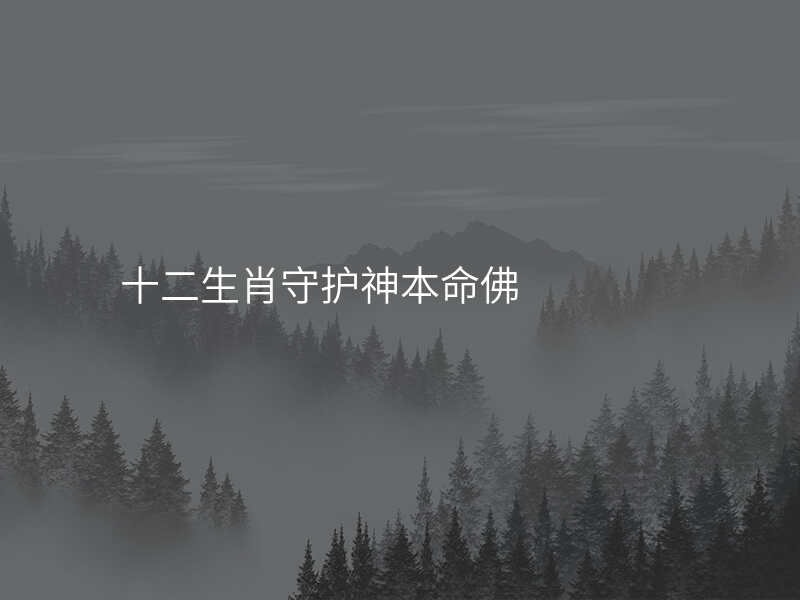 十二生肖守护神本命佛