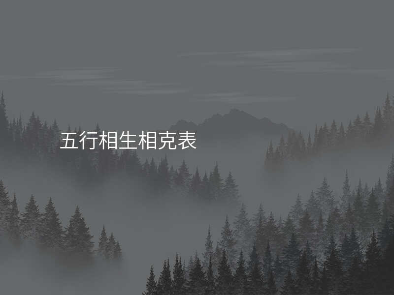 五行相生相克表